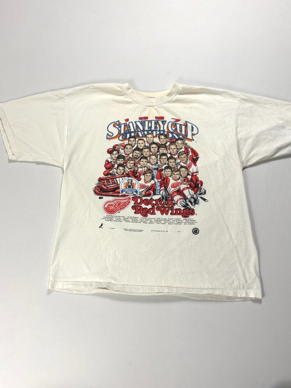 Vintage Detroit Red Wings 1997 Stanley Cup Champions T Shirt White XL NHL Hockey